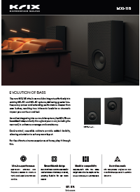 Krix MXi-118 18-inch infra-bass subwoofer product brochure