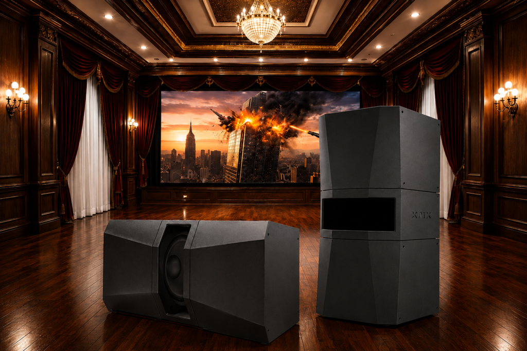 Krix UCX-218 dual 18-inch infrasonic subwoofer in a luxury home cinema